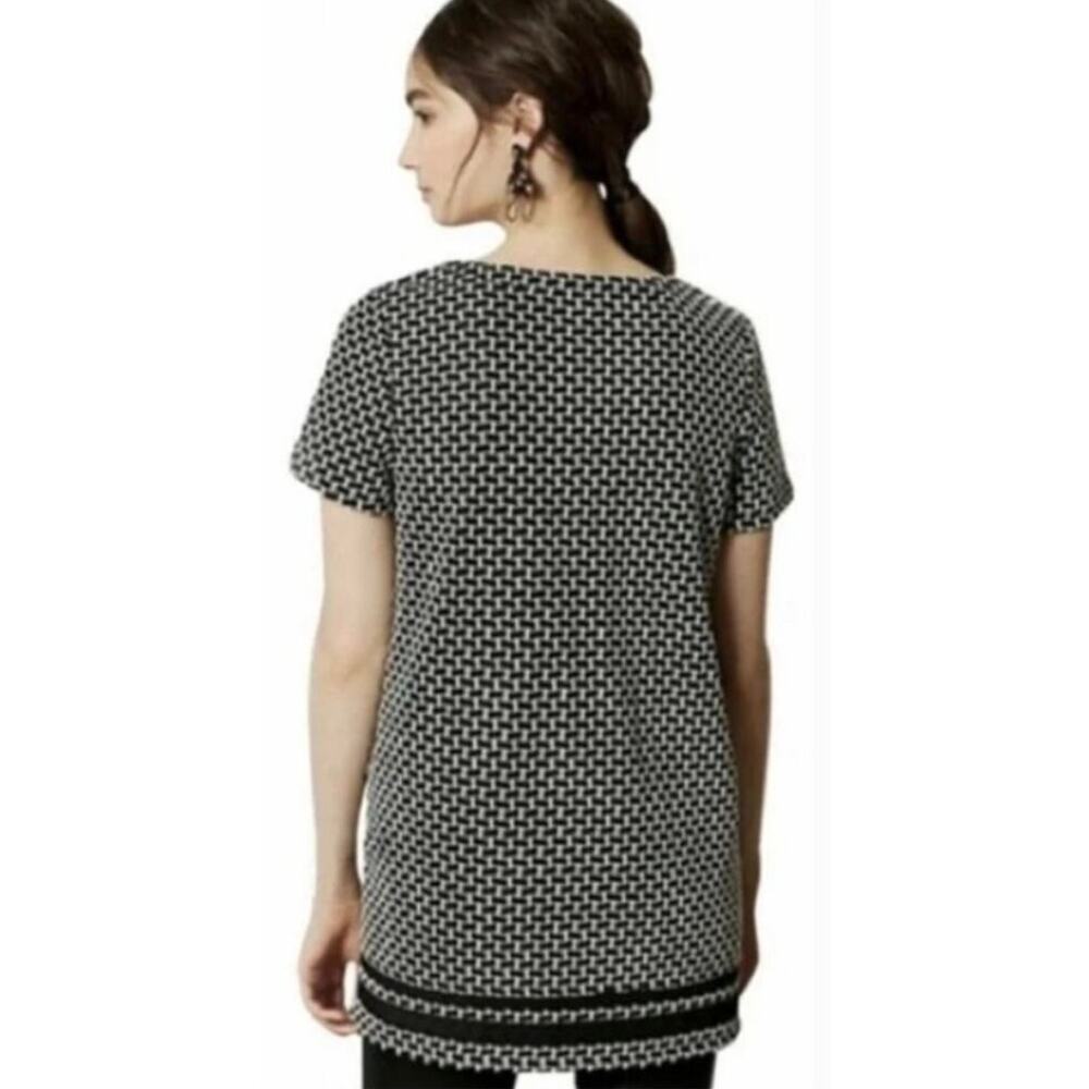NWT ANTHROPOLOGIE POSTMARK Black and White Basketweave Knit Tunic - Picture 2 of 6